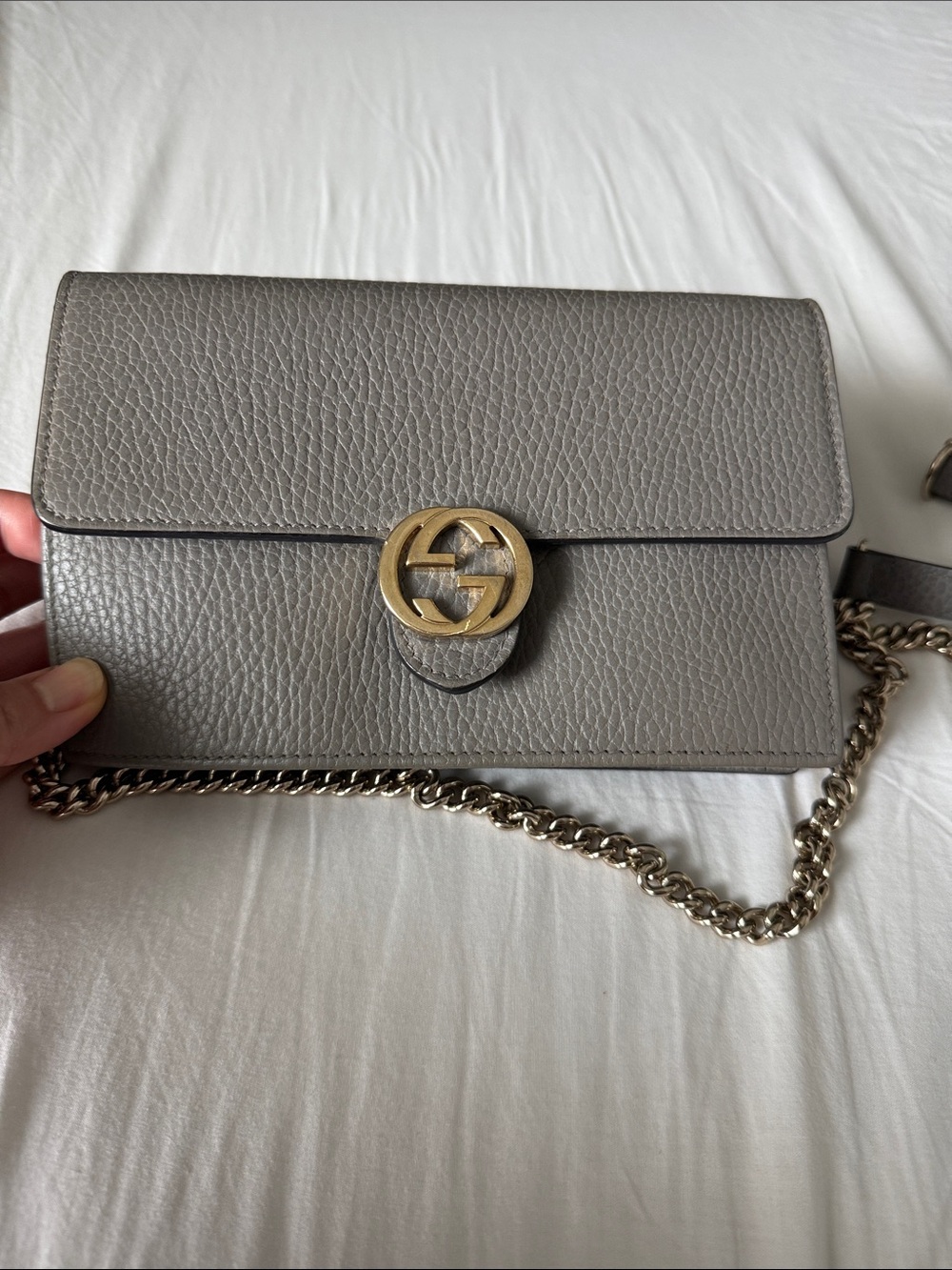 Authentic Gucci Grey interlocking g crossbody